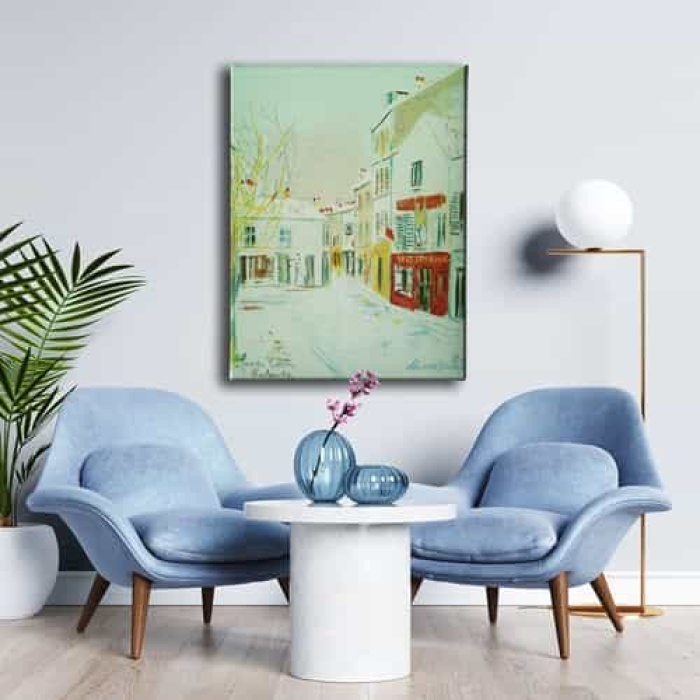 Sokak Cizim Kanvas Tablo