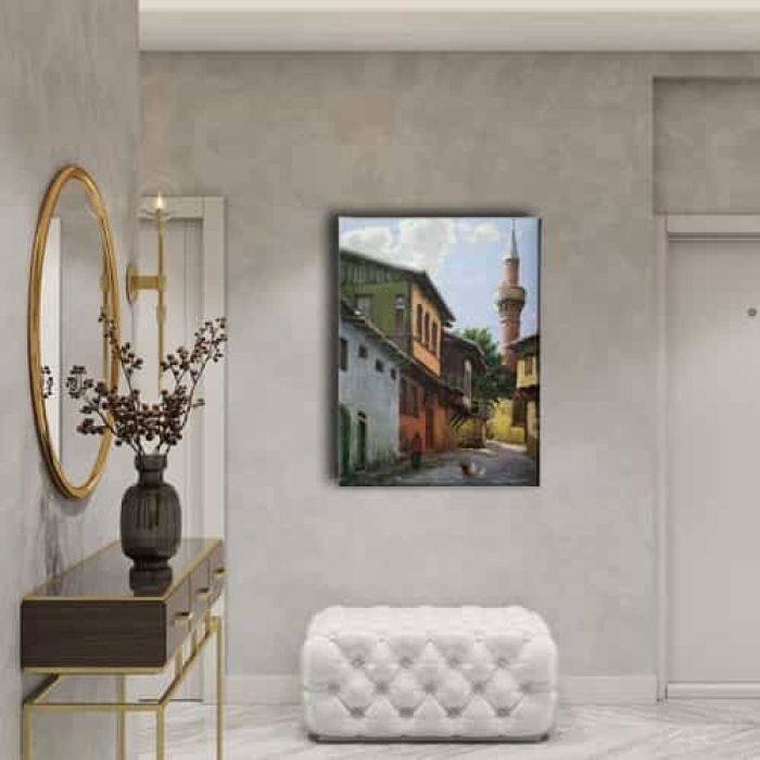 Sokak Yagli Boya Kanvas Tablo