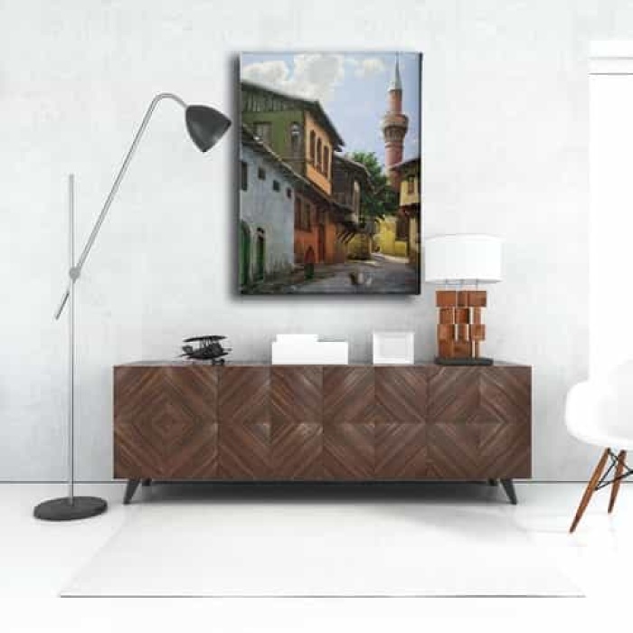 Sokak Yagli Boya Kanvas Tablo