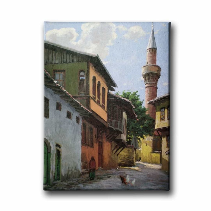 Sokak Yagli Boya Kanvas Tablo