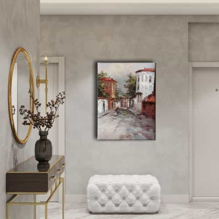Sokak Yagli Boya Kanvas Tablo