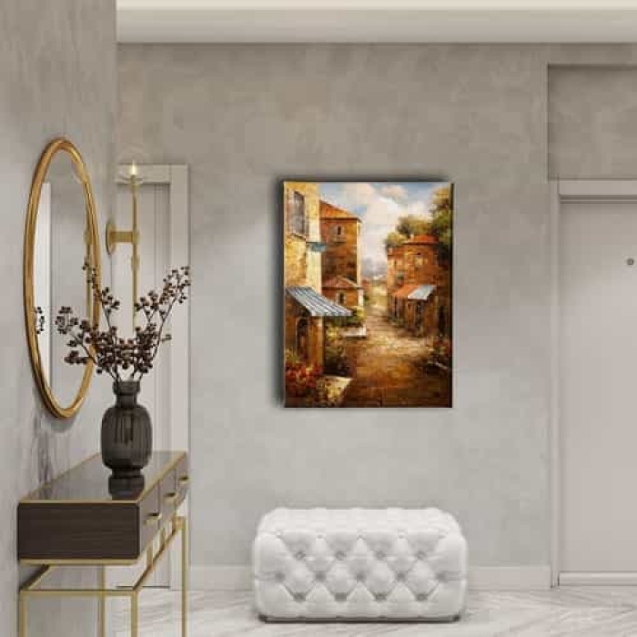 Sokak Yagli Boya Kanvas Tablo