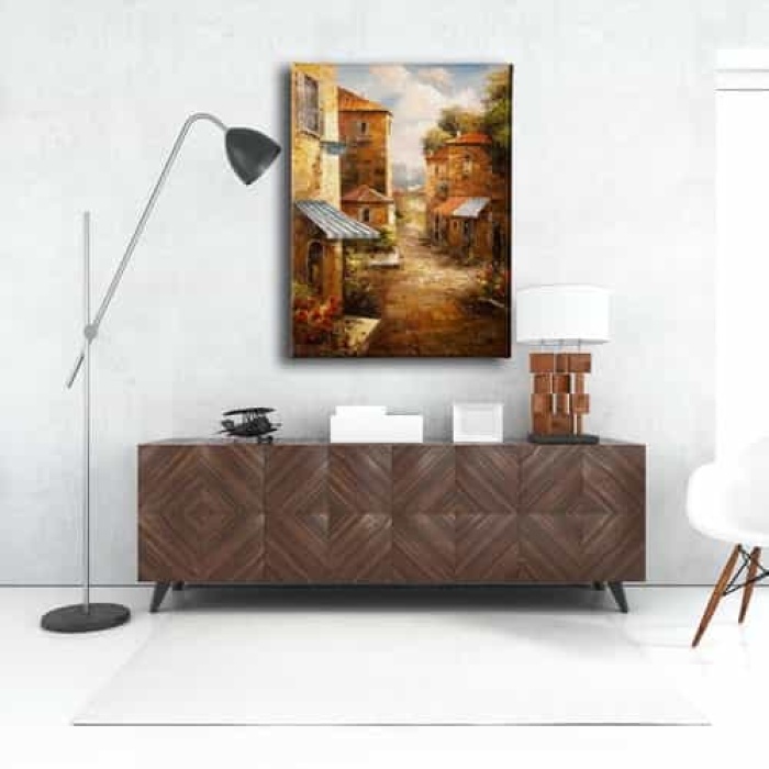 Sokak Yagli Boya Kanvas Tablo