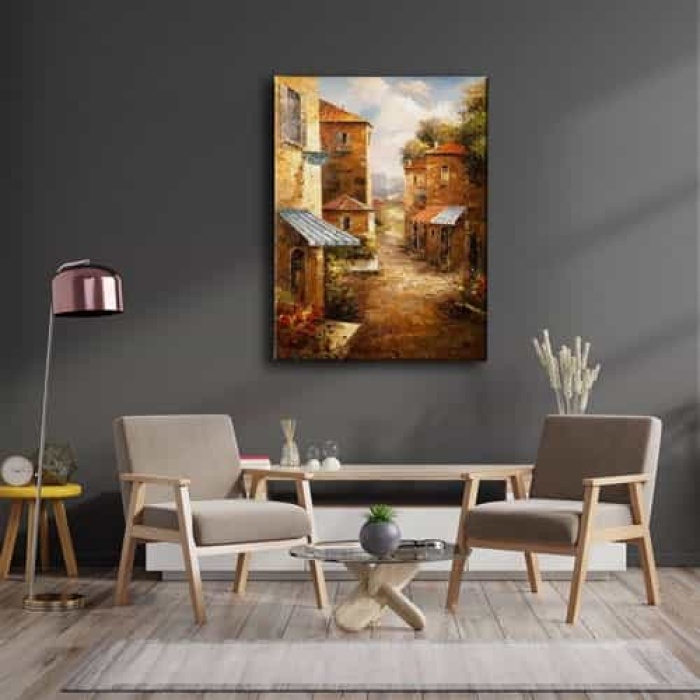 Sokak Yagli Boya Kanvas Tablo