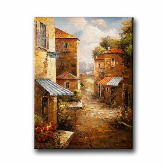 Sokak Yagli Boya Kanvas Tablo