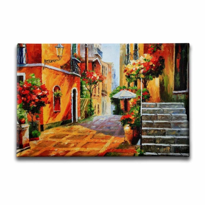Sokak Yagli Boya Kanvas Tablo