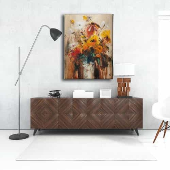 Soyut Cicekli Tablo
