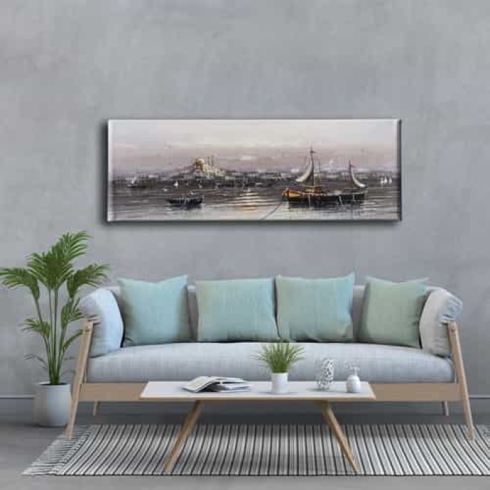 Istanbul Manzara Panoramik Kanvas Tablo