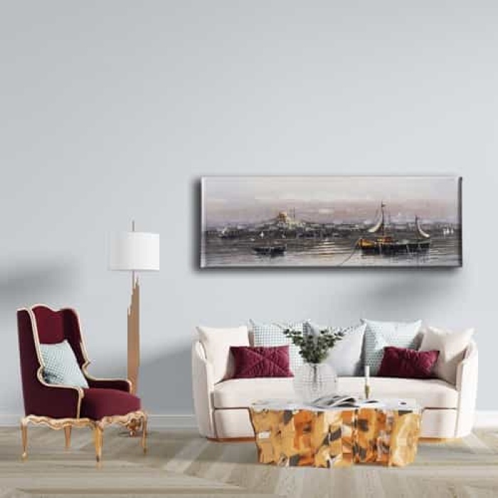 Istanbul Manzara Panoramik Kanvas Tablo
