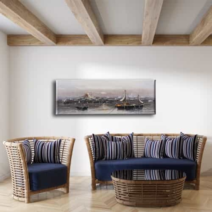 Istanbul Manzara Panoramik Kanvas Tablo