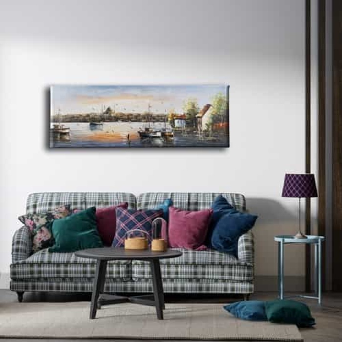 Istanbul Manzara Panoramik Kanvas Tablo