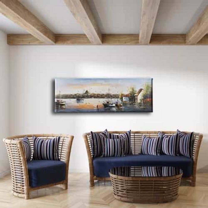 Istanbul Manzara Panoramik Kanvas Tablo