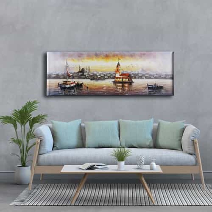 Istanbul Manzara Panoramik Kanvas Tablo