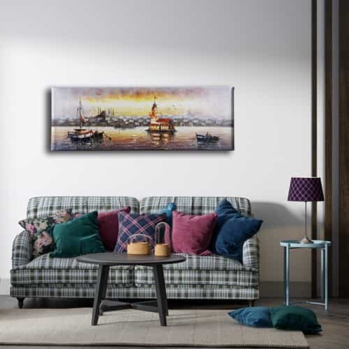 Istanbul Manzara Panoramik Kanvas Tablo