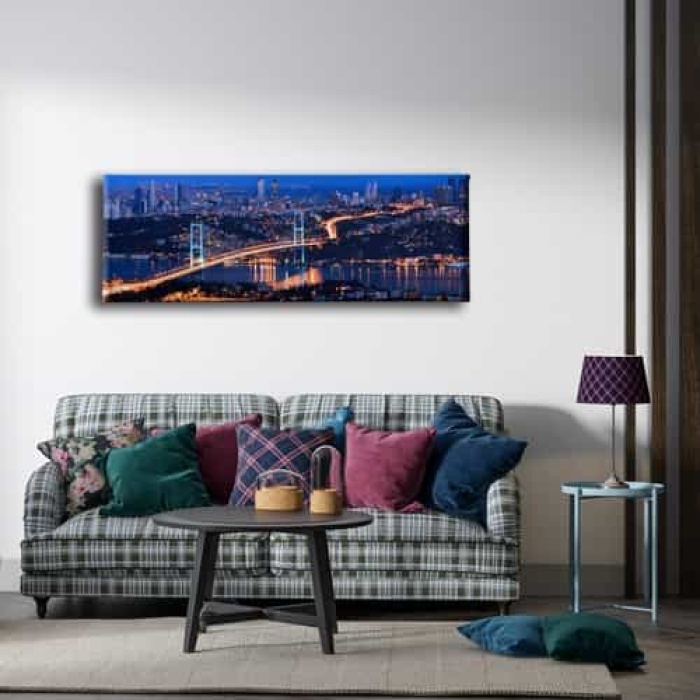 Istanbul Manzara Panoramik Kanvas Tablo
