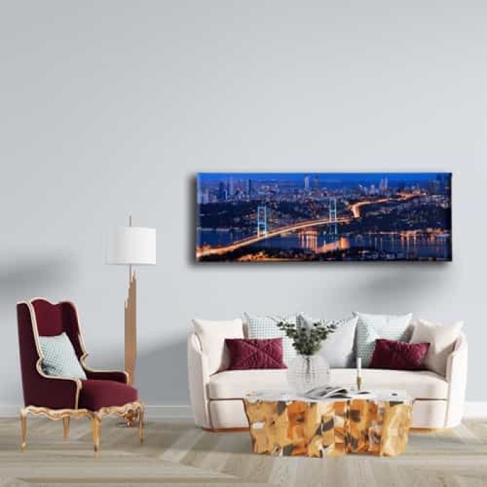 Istanbul Manzara Panoramik Kanvas Tablo