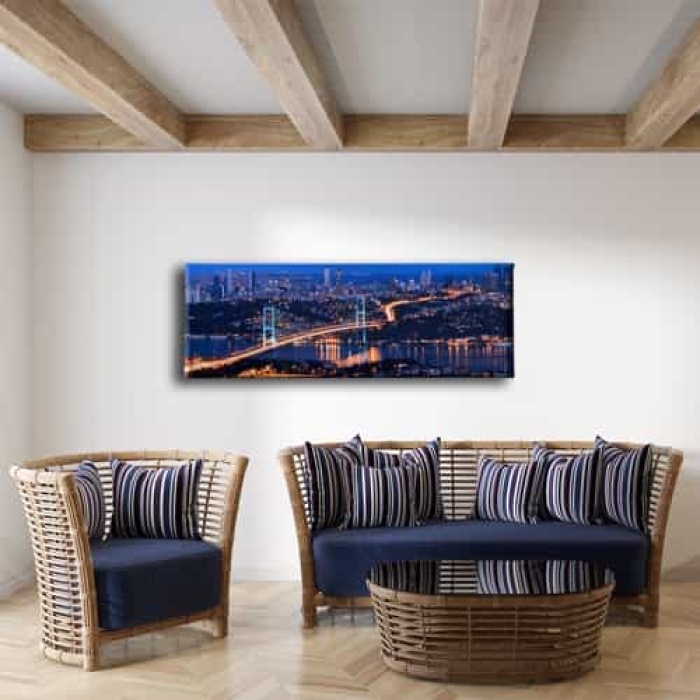 Istanbul Manzara Panoramik Kanvas Tablo