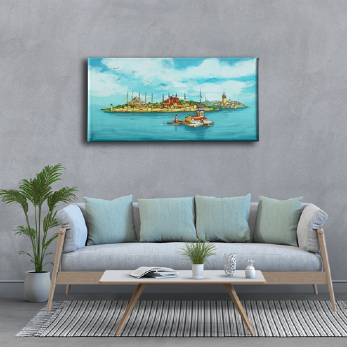 Istanbul Panoramik Kanvas Tablo