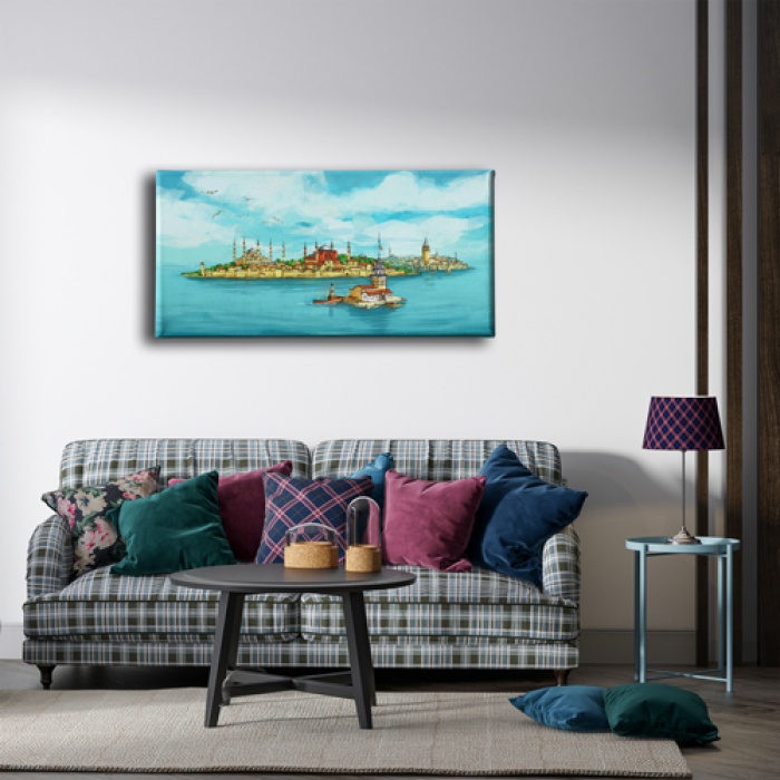 Istanbul Panoramik Kanvas Tablo