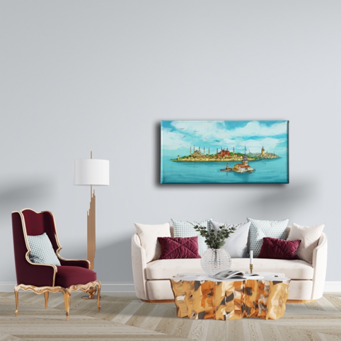 Istanbul Panoramik Kanvas Tablo