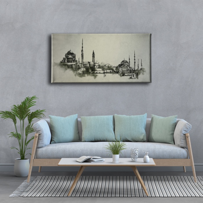 Istanbul Panoramik Kanvas Tablo