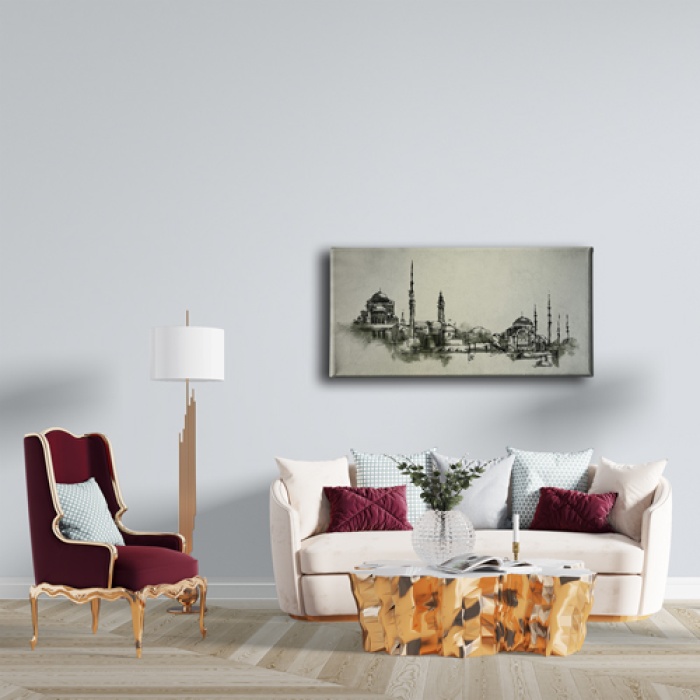 Istanbul Panoramik Kanvas Tablo