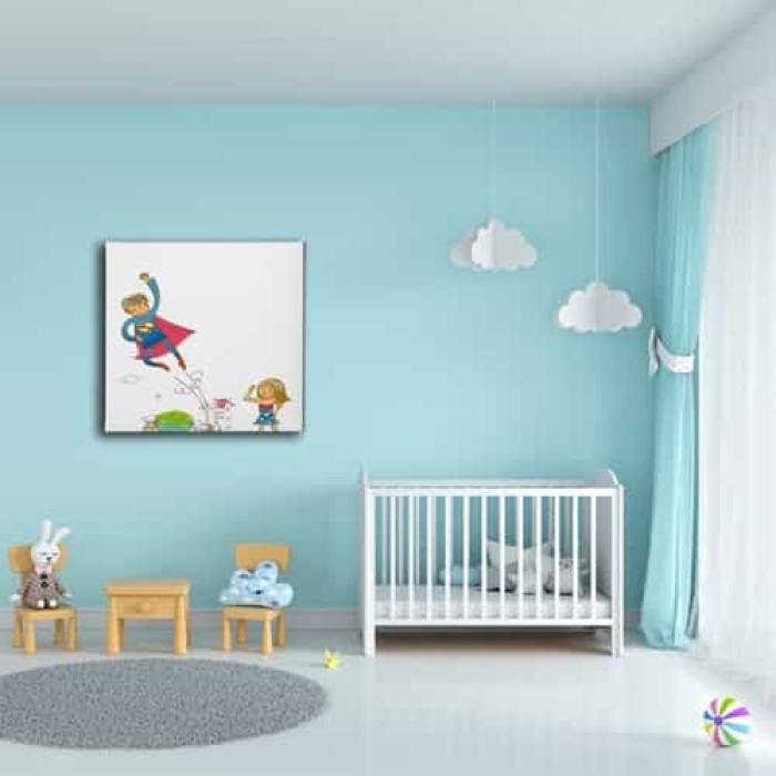 Super Kahraman Cocuk Kanvas Tablo