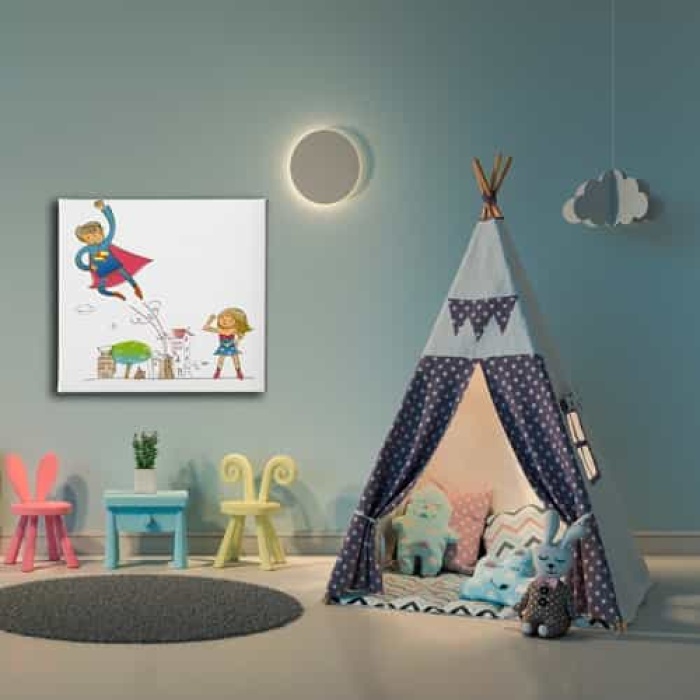 Super Kahraman Cocuk Kanvas Tablo