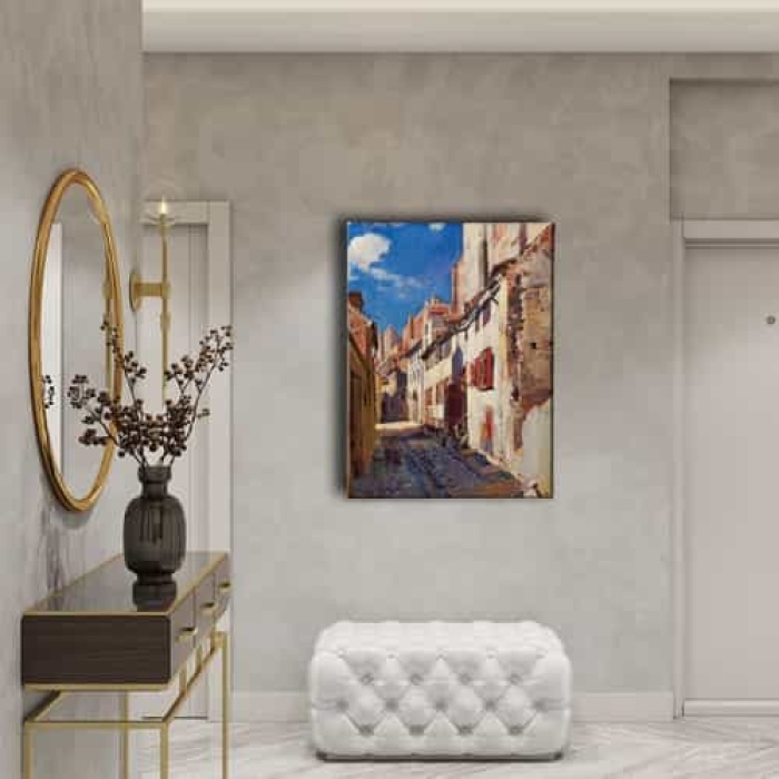 Tas Ev Yagli Boya Kanvas Tablo