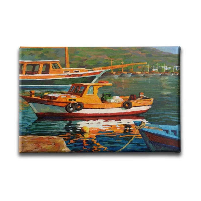 Tekne Yagli Boya Kanvas Tablo