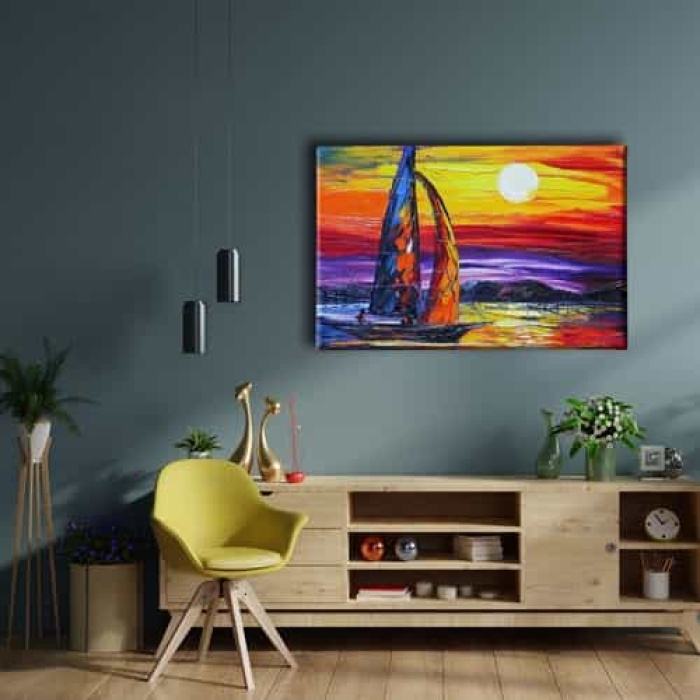 Tekne Yagli Boya Kanvas Tablo