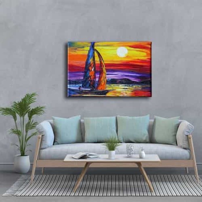 Tekne Yagli Boya Kanvas Tablo