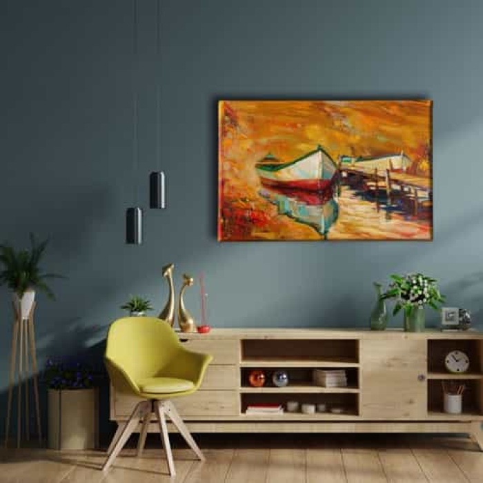 Tekne Yagli Boya Kanvas Tablo