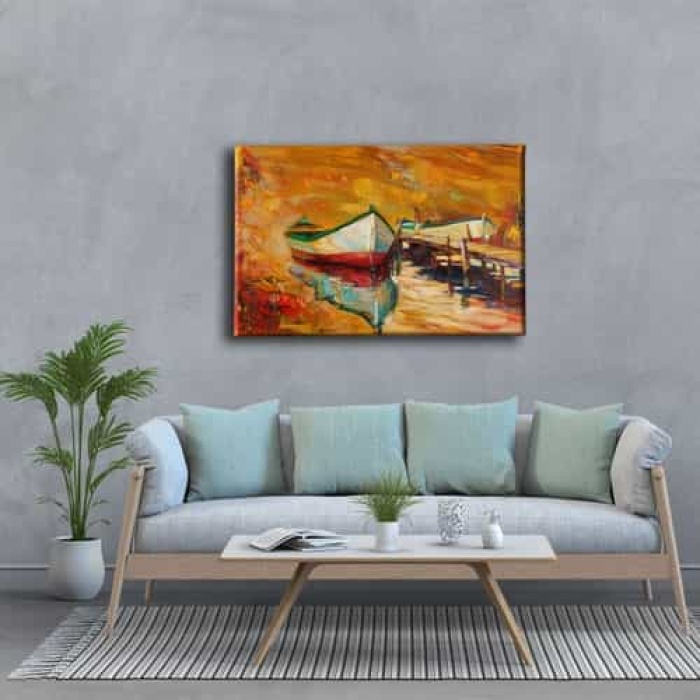 Tekne Yagli Boya Kanvas Tablo