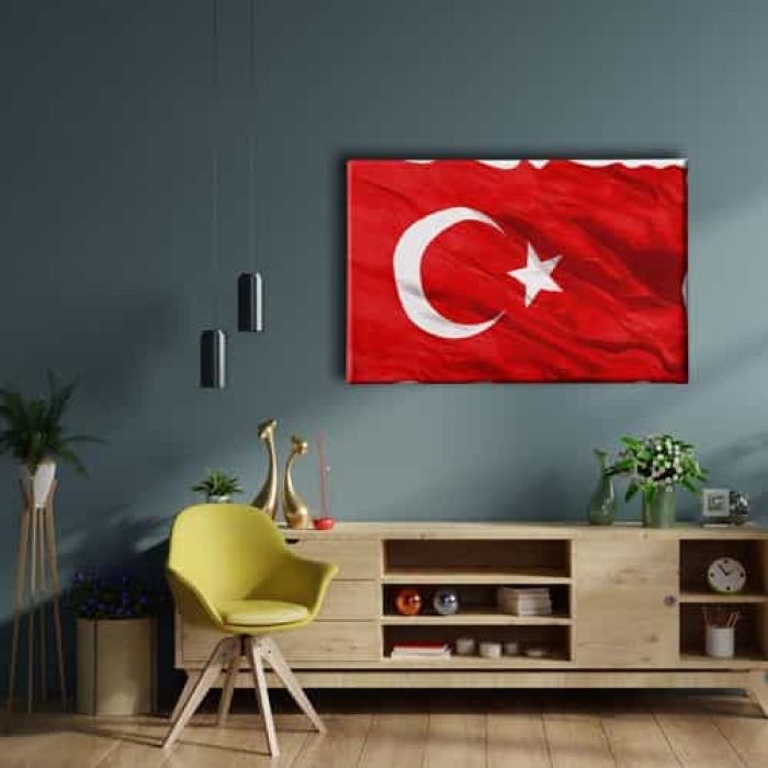 Turk Bayragi Kanvas Tablo