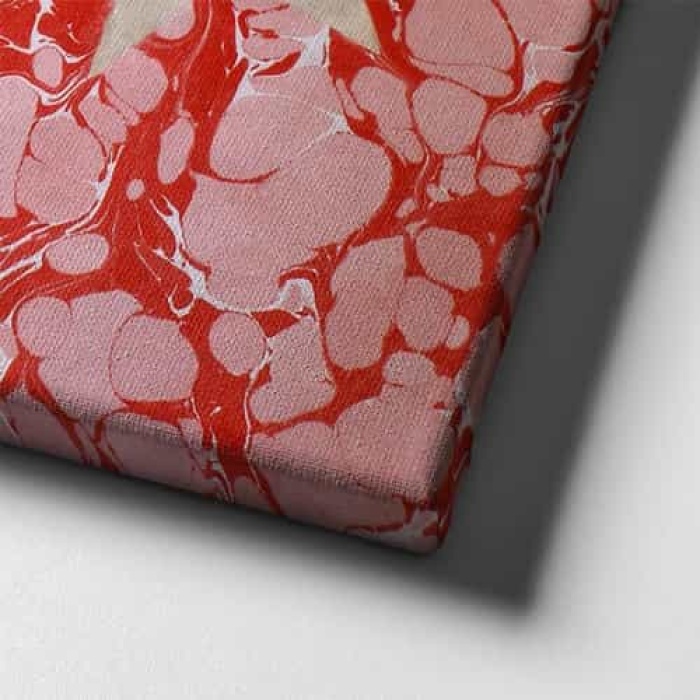 Turk Bayrakli Ebru Kanvas Tablo