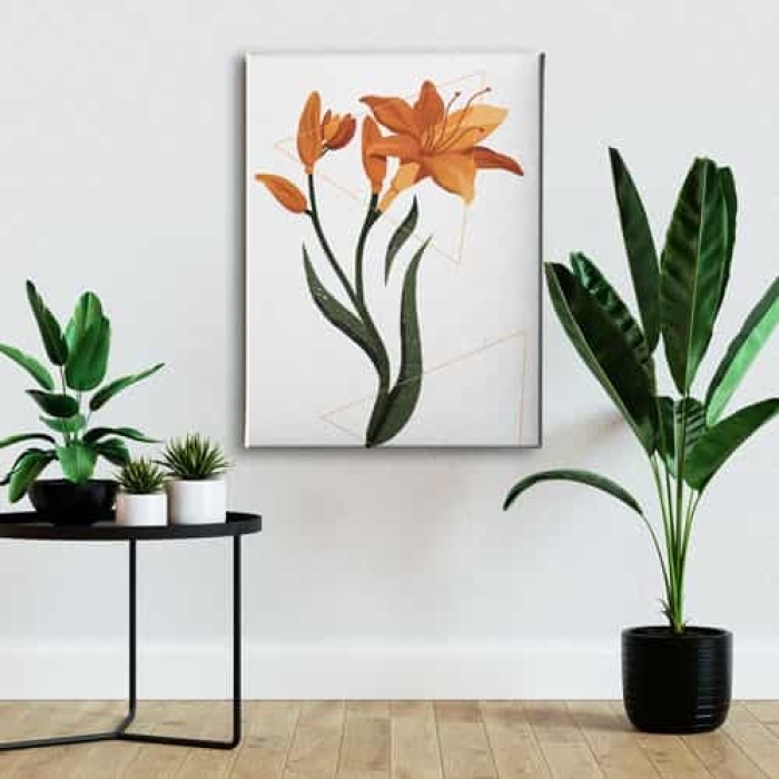 Turuncu Cicek Canvas Tablo
