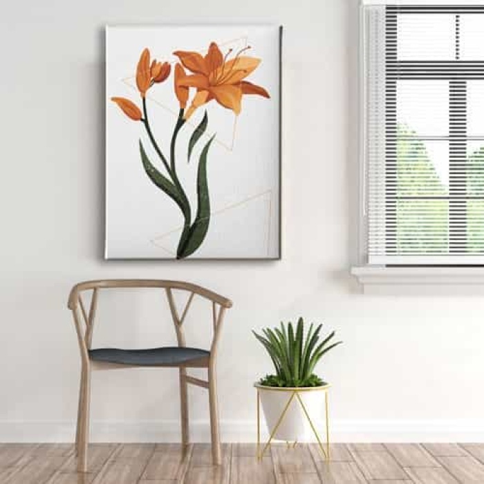 Turuncu Cicek Canvas Tablo