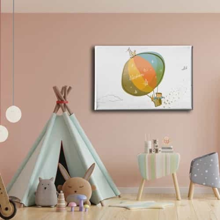 Ucan Balonlu Cocuk Kanvas Tablo