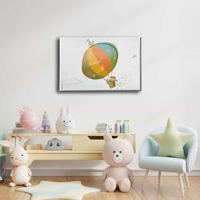 Ucan Balonlu Cocuk Kanvas Tablo