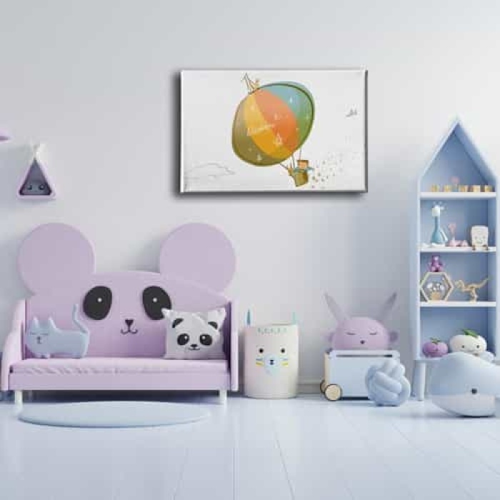 Ucan Balonlu Cocuk Kanvas Tablo