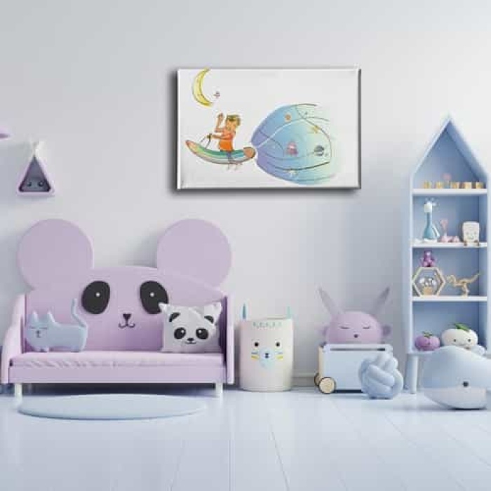 Ucan Kalemli Cocuk Kanvas Tablo