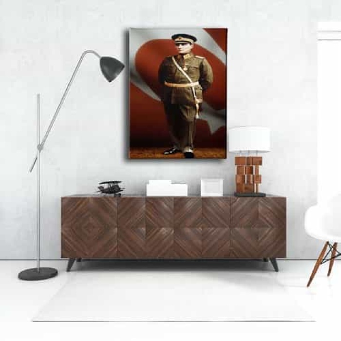 Uniformali Ataturk Portresi Kanvas Tablo