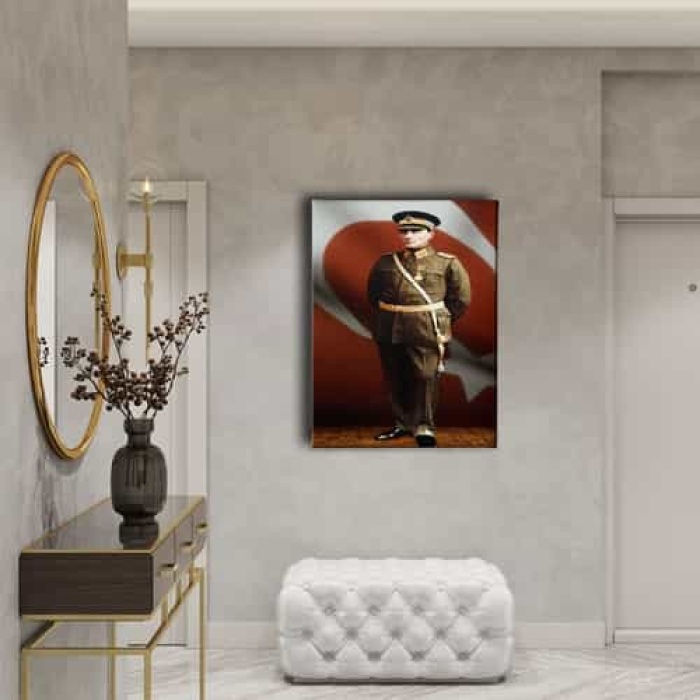 Uniformali Ataturk Portresi Kanvas Tablo