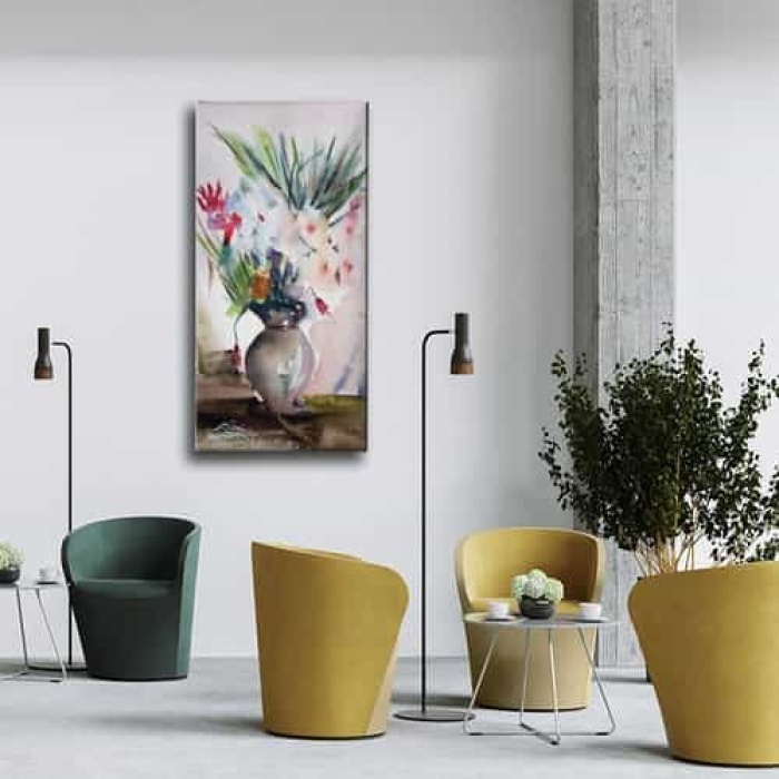 Vazodaki Cicek Kanvas Tablo