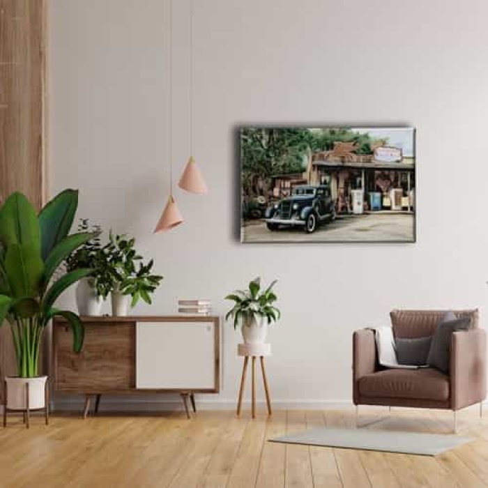 Yagli Boya Klasik Araba Canvas Tablo