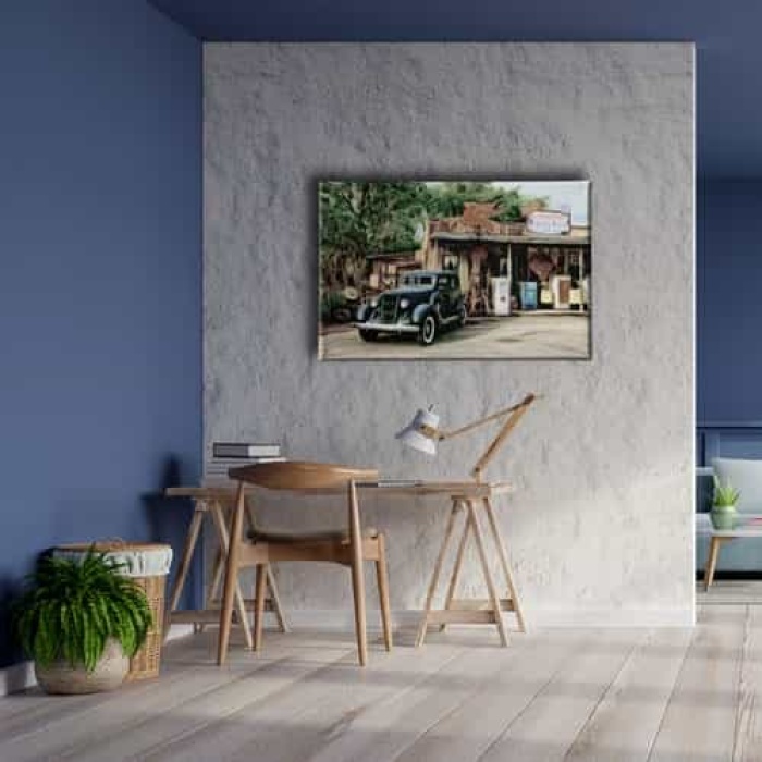 Yagli Boya Klasik Araba Canvas Tablo