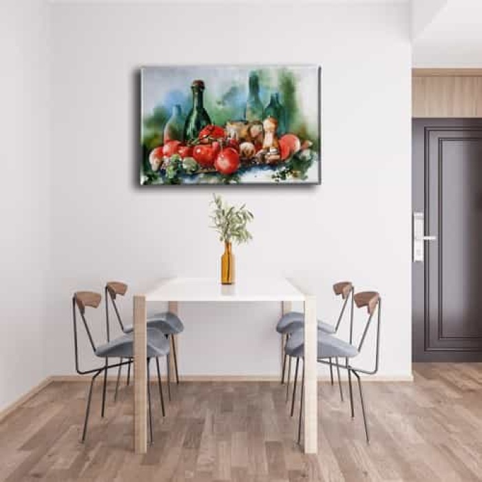 Yagli Boya Yiyecek Kanvas Tablo