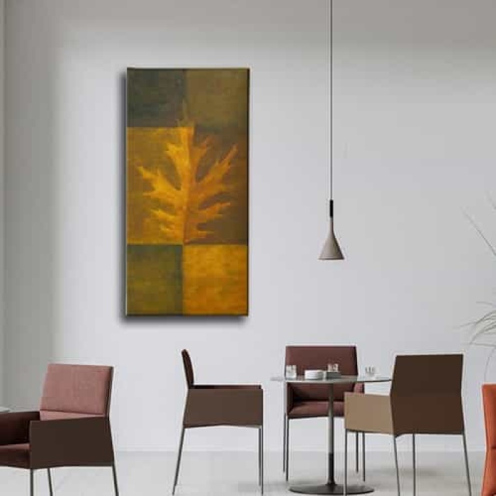 Yaprak Figuru Kanvas Tablo