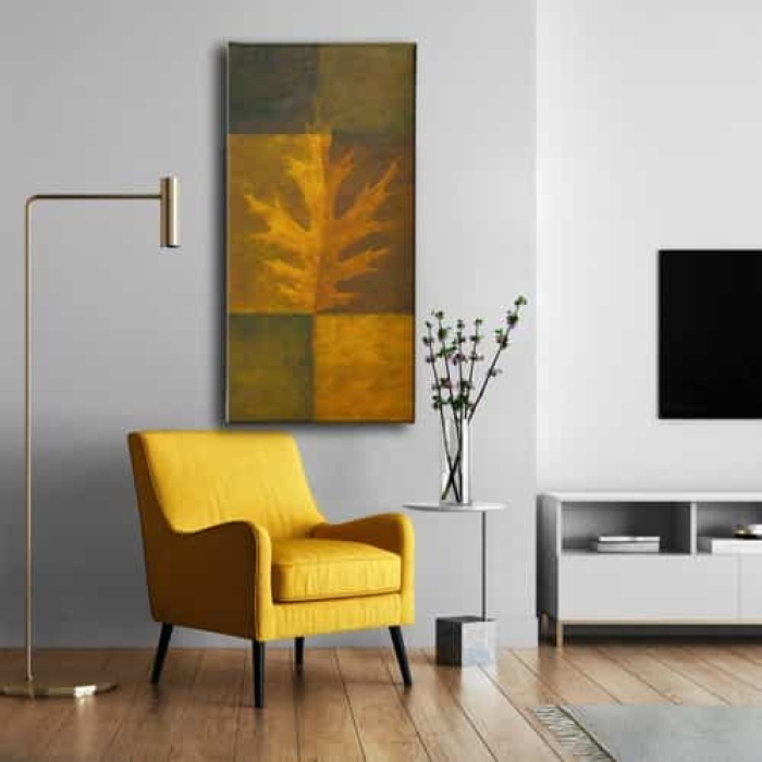 Yaprak Figuru Kanvas Tablo